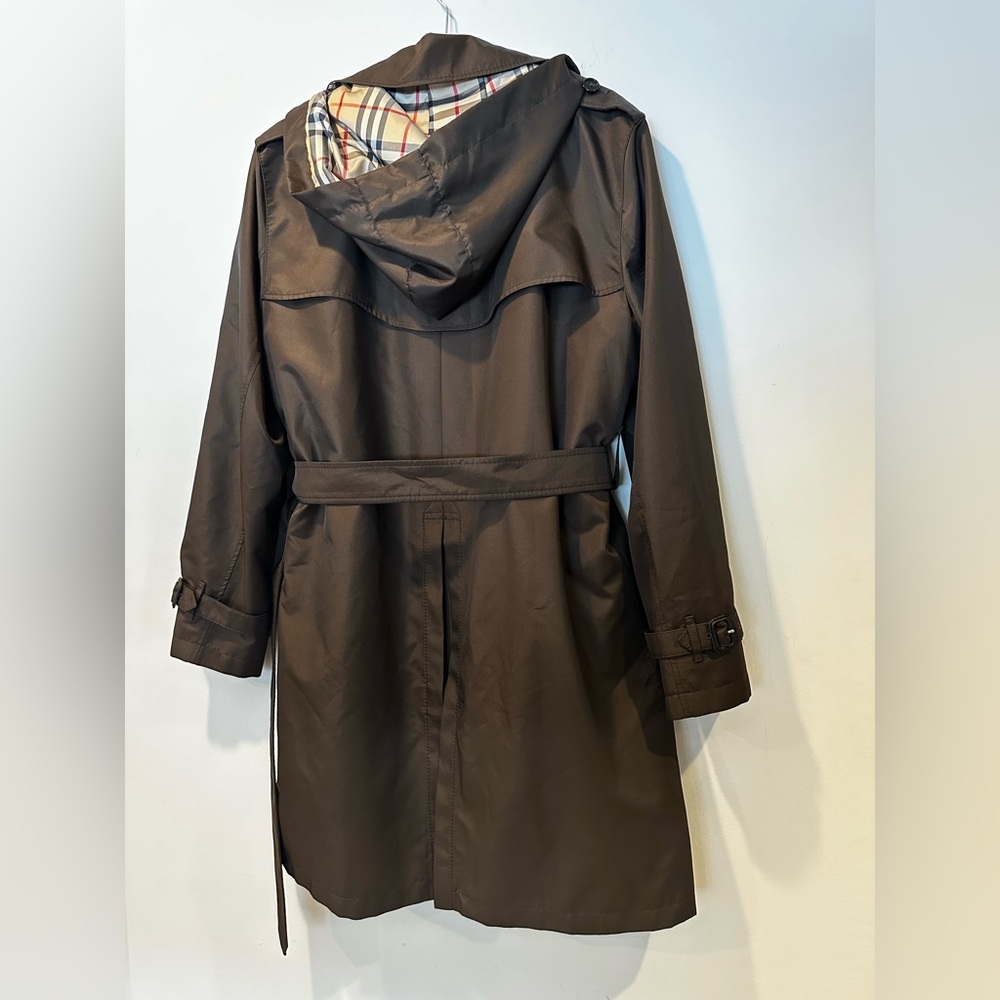 Burberry Dark Brown Denise Hooded Double Breasted Trench Coat - Picture 4 of 10